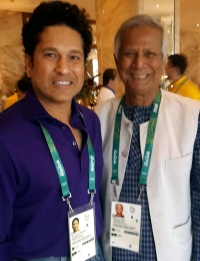 Yunus With Cricket Legend Sachin at Rio Olympics